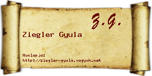 Ziegler Gyula névjegykártya
